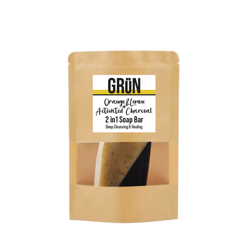 2 in 1 Soap Bar | Orange & Lemon and Activated Charcoal